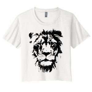 Lion Face. Cool Zoo Animals Zoo Keeper Women's Crop Top Tee