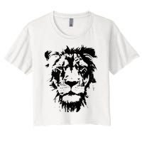 Lion Face. Cool Zoo Animals Zoo Keeper Women's Crop Top Tee