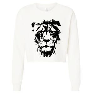 Lion Face. Cool Zoo Animals Zoo Keeper Cropped Pullover Crew