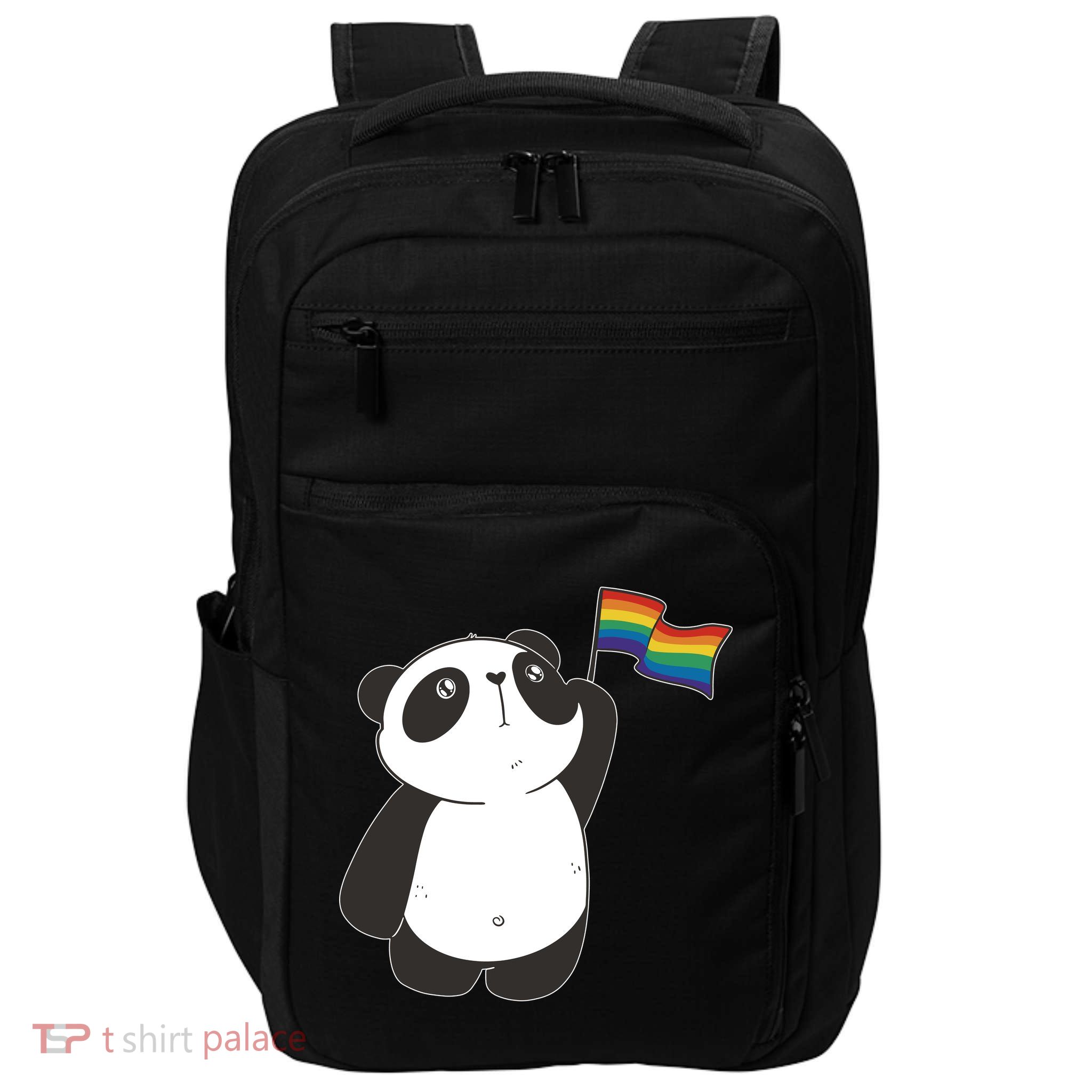 LGBTQ Flag Cute Panda Impact Tech Backpack