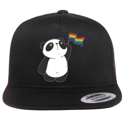 LGBTQ Flag Cute Panda Flat Bill Trucker Hat