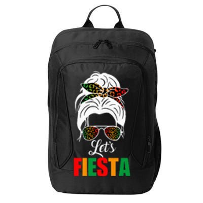 Lets Fiesta Cinco De Mayo Messy Bun Leopard City Backpack