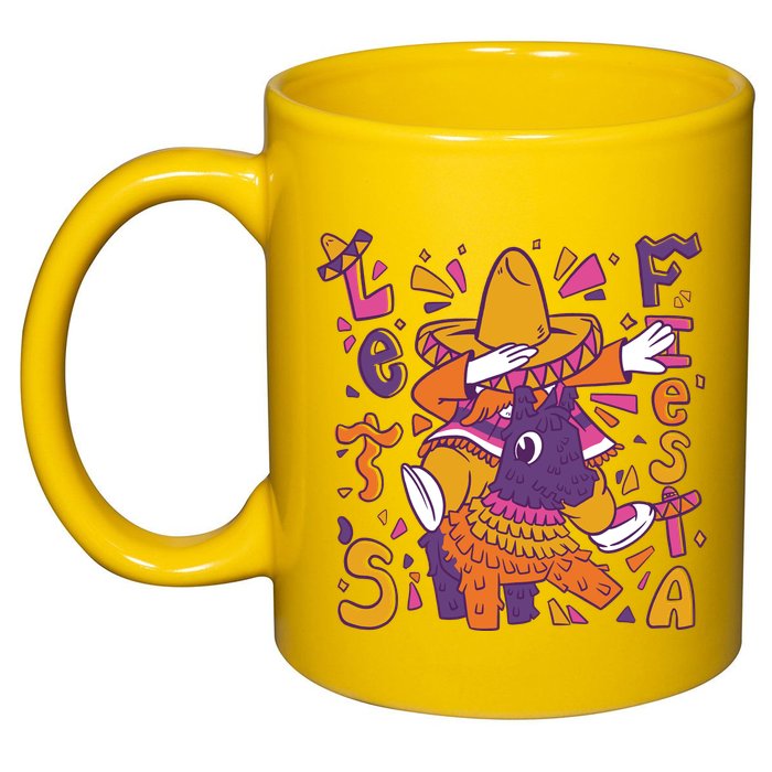 Let's Fiesta Cinco De Mayo Celebration 11oz C Handle Ceramic Mug