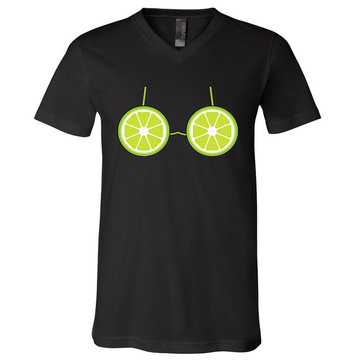 Lime Fruit Costume Fun and Festive Halloween Outfit V-Neck T-Shirt