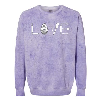 Love Funny Cupcake Baker Pastry Baking Gift Colorblast Crewneck Sweatshirt