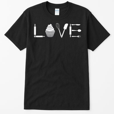 Love Funny Cupcake Baker Pastry Baking Gift Tall T-Shirt