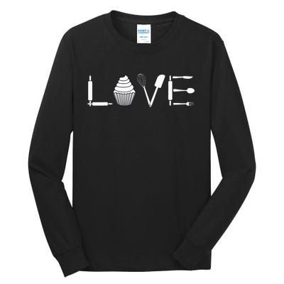 Love Funny Cupcake Baker Pastry Baking Gift Tall Long Sleeve T-Shirt