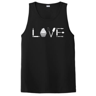 Love Funny Cupcake Baker Pastry Baking Gift PosiCharge Competitor Tank