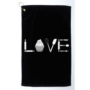 Love Funny Cupcake Baker Pastry Baking Gift Platinum Collection Golf Towel