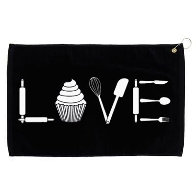 Love Funny Cupcake Baker Pastry Baking Gift Grommeted Golf Towel