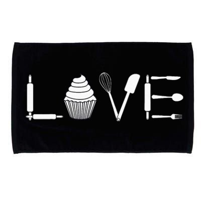 Love Funny Cupcake Baker Pastry Baking Gift Microfiber Hand Towel