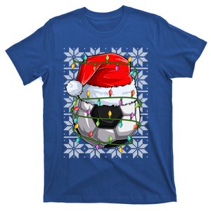 Lighting Football Christmas Ugly Santa Soccer Football Xmas Great Gift T-Shirt