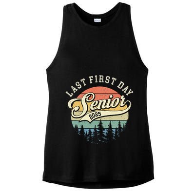Last First Day Senior 2025 Class Of 2025 Back To School Ladies PosiCharge Tri-Blend Wicking Tank