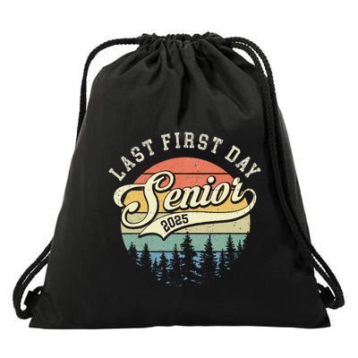 Last First Day Senior 2025 Class Of 2025 Back To School Drawstring Bag