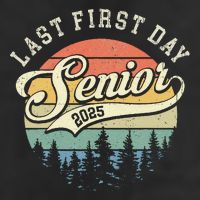 Last First Day Senior 2025 Class Of 2025 Back To School Large Microfiber Waffle Golf Towel