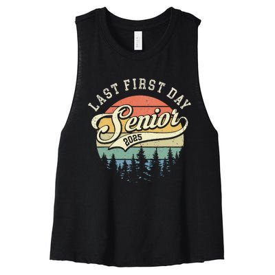 Last First Day Senior 2025 Class Of 2025 Back To School Women's Racerback Cropped Tank