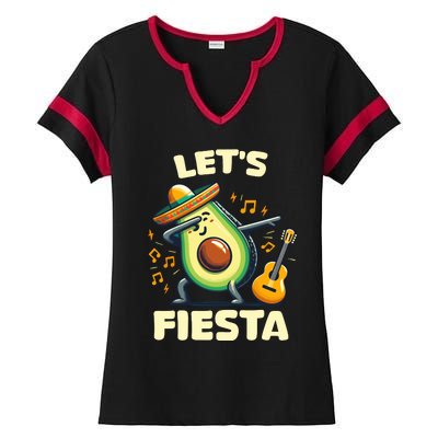 LetS Fiesta Dabbing Avocado Funny Cinco De Mayo Party Ladies Halftime Notch Neck Tee