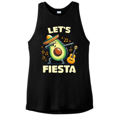 LetS Fiesta Dabbing Avocado Funny Cinco De Mayo Party Ladies PosiCharge Tri-Blend Wicking Tank