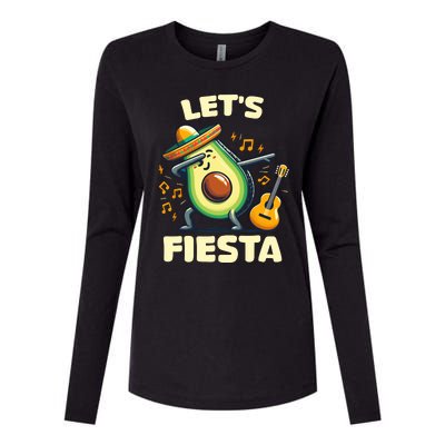 LetS Fiesta Dabbing Avocado Funny Cinco De Mayo Party Womens Cotton Relaxed Long Sleeve T-Shirt