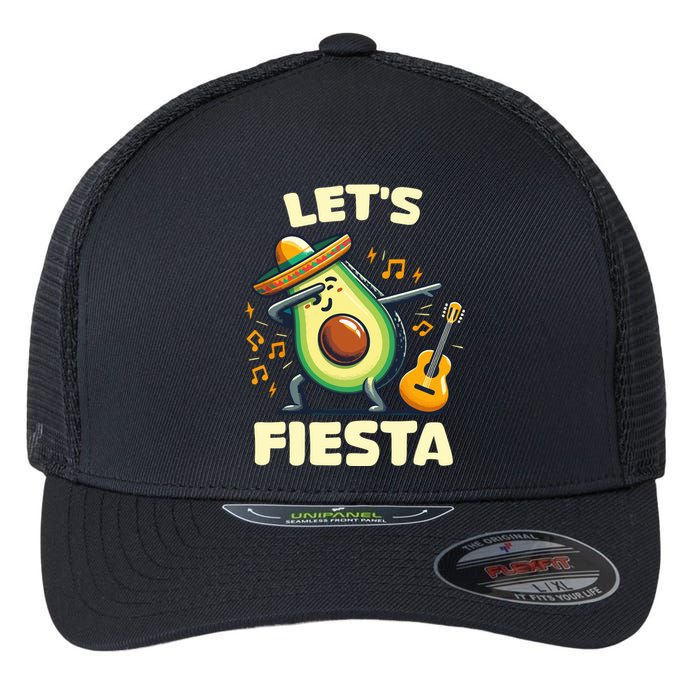 LetS Fiesta Dabbing Avocado Funny Cinco De Mayo Party Flexfit Unipanel Trucker Cap