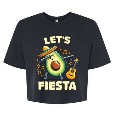 LetS Fiesta Dabbing Avocado Funny Cinco De Mayo Party Bella+Canvas Jersey Crop Tee