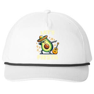 LetS Fiesta Dabbing Avocado Funny Cinco De Mayo Party Snapback Five-Panel Rope Hat