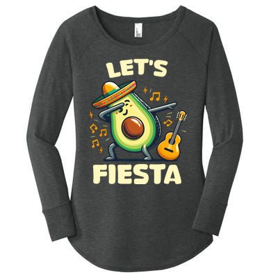 LetS Fiesta Dabbing Avocado Funny Cinco De Mayo Party Women's Perfect Tri Tunic Long Sleeve Shirt