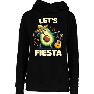 LetS Fiesta Dabbing Avocado Funny Cinco De Mayo Party Womens Funnel Neck Pullover Hood