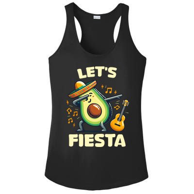 LetS Fiesta Dabbing Avocado Funny Cinco De Mayo Party Ladies PosiCharge Competitor Racerback Tank