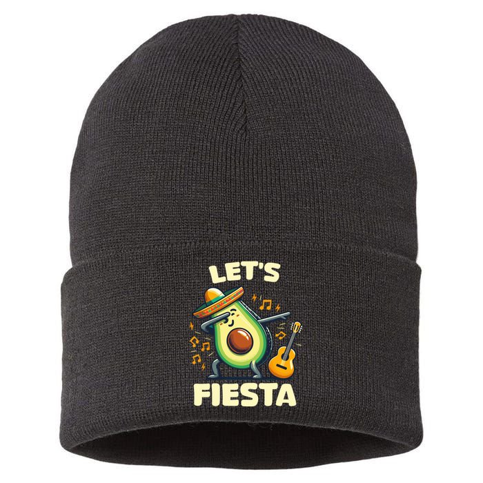 LetS Fiesta Dabbing Avocado Funny Cinco De Mayo Party Sustainable Knit Beanie