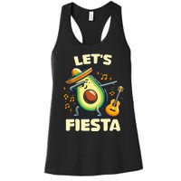 LetS Fiesta Dabbing Avocado Funny Cinco De Mayo Party Women's Racerback Tank