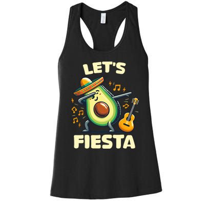 LetS Fiesta Dabbing Avocado Funny Cinco De Mayo Party Women's Racerback Tank