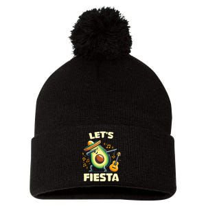 LetS Fiesta Dabbing Avocado Funny Cinco De Mayo Party Pom Pom 12in Knit Beanie