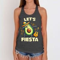 LetS Fiesta Dabbing Avocado Funny Cinco De Mayo Party Women's Knotted Racerback Tank