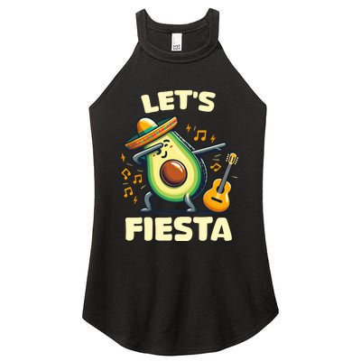 LetS Fiesta Dabbing Avocado Funny Cinco De Mayo Party Women's Perfect Tri Rocker Tank