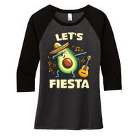 LetS Fiesta Dabbing Avocado Funny Cinco De Mayo Party Women's Tri-Blend 3/4-Sleeve Raglan Shirt