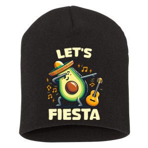 LetS Fiesta Dabbing Avocado Funny Cinco De Mayo Party Short Acrylic Beanie