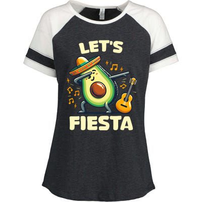 LetS Fiesta Dabbing Avocado Funny Cinco De Mayo Party Enza Ladies Jersey Colorblock Tee