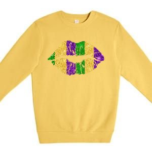 Lips Fleur De Lys Funny Mardi Gras Carnival Party Meaningful Gift Premium Crewneck Sweatshirt