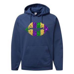 Lips Fleur De Lys Funny Mardi Gras Carnival Party Meaningful Gift Performance Fleece Hoodie