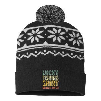 Lucky Fishing Do Not Wash Fisherman Christmas USA-Made Snowflake Beanie