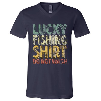 Lucky Fishing Do Not Wash Fisherman Christmas V-Neck T-Shirt