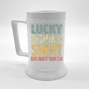 Lucky Fishing Do Not Wash Fisherman Christmas Beer Stein