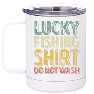 Lucky Fishing Do Not Wash Fisherman Christmas 12 oz Stainless Steel Tumbler Cup