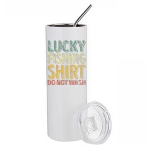 Lucky Fishing Do Not Wash Fisherman Christmas Stainless Steel Tumbler