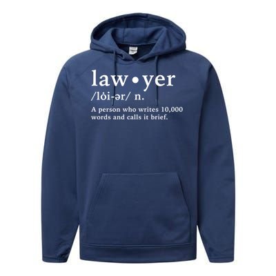 Lawyer Funny Dictionary Definition Gift Performance Fleece Hoodie