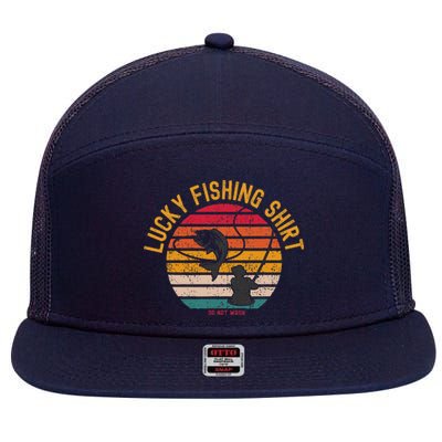 Lucky Fishing Do Not Wash Fishing 7 Panel Mesh Trucker Snapback Hat