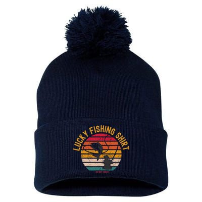 Lucky Fishing Do Not Wash Fishing Pom Pom 12in Knit Beanie