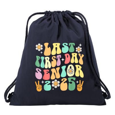 Last First Day Senior 2025 Back To School 2024 Drawstring Bag