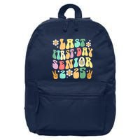 Last First Day Senior 2025 Back To School 2024 16 in Basic Backpack